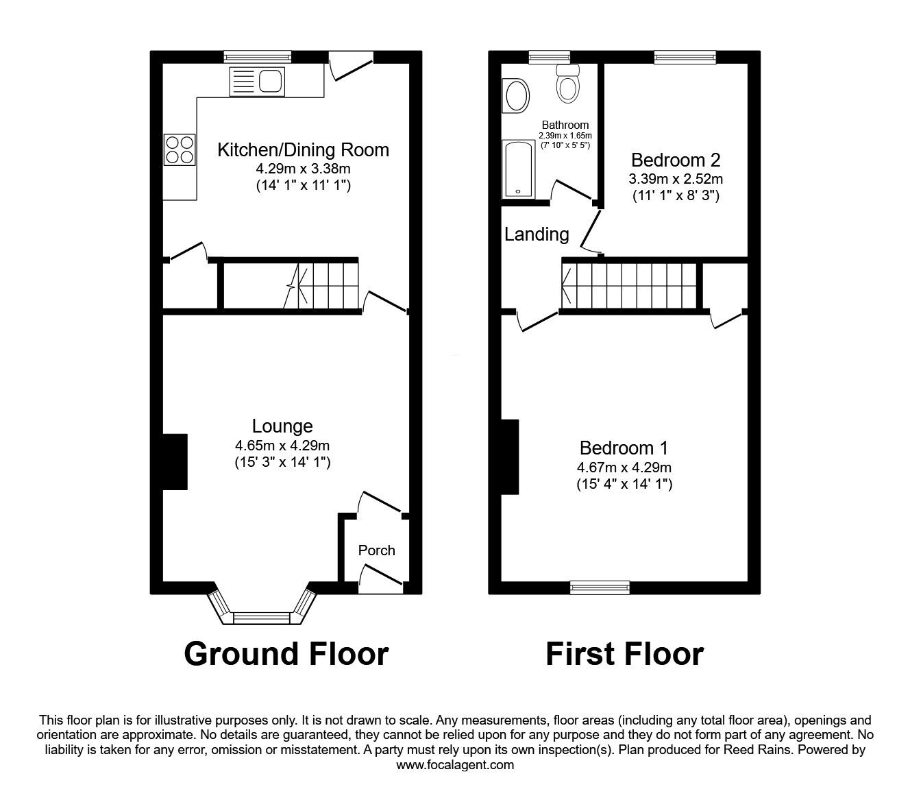 Floorplan of 2 bedroom Mid Terrace House for sale, Lodge Lane, Hyde, Greater Manchester, SK14