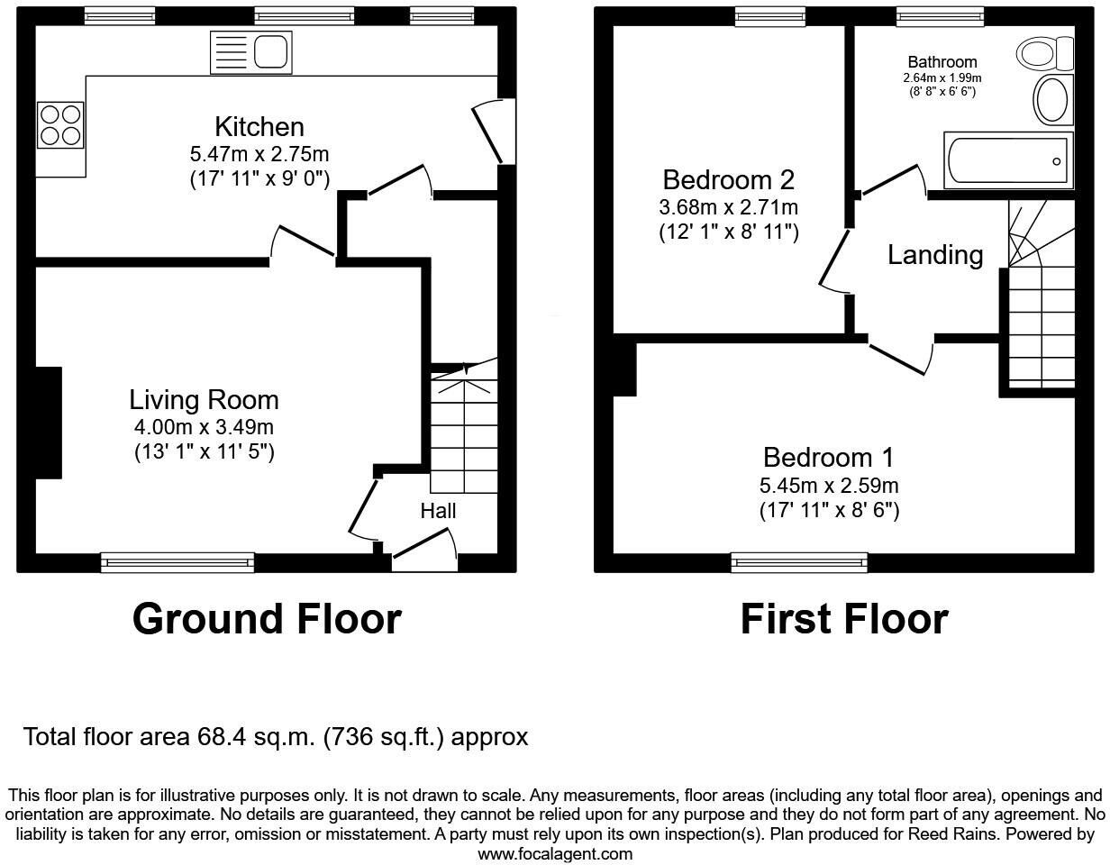 Floorplan of 2 bedroom Semi Detached House to rent, Rothesay Avenue, Dukinfield, Greater Manchester, SK16
