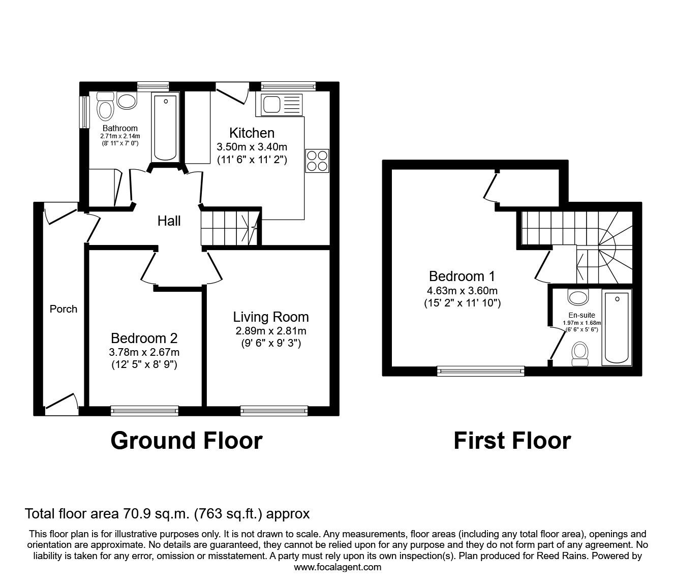 Floorplan of 2 bedroom Mid Terrace House for sale, Buckley Close, Hyde, Greater Manchester, SK14