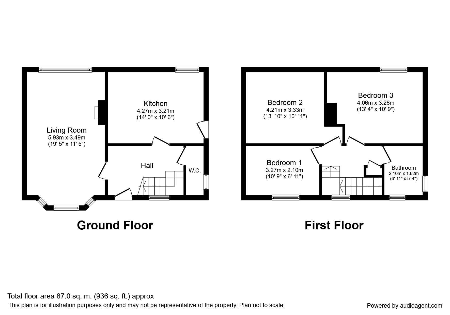 Floorplan of 3 bedroom End Terrace House for sale, Somerset Road, Droylsden, Greater Manchester, M43