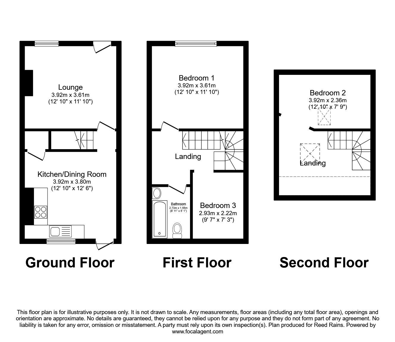Floorplan of 2 bedroom Mid Terrace House for sale, Hawthorn Street, Audenshaw, Manchester, M34