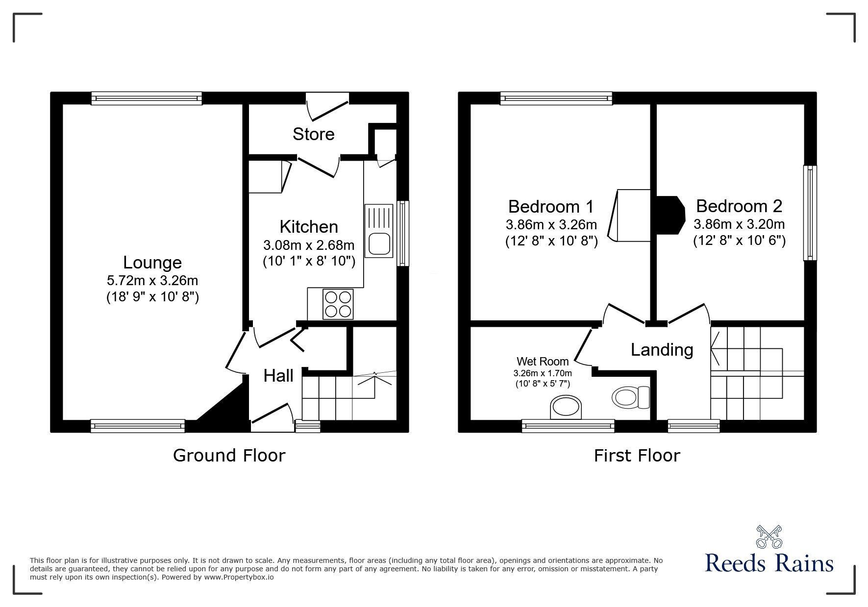 Floorplan of 2 bedroom End Terrace House for sale, Valley Road, Hyde, Greater Manchester, SK14