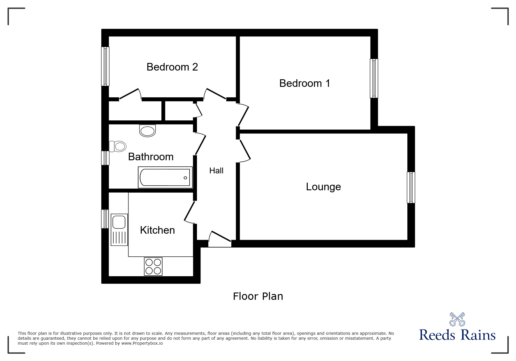 Floorplan of 2 bedroom Flat for sale, The Links, Hyde, Greater Manchester, SK14
