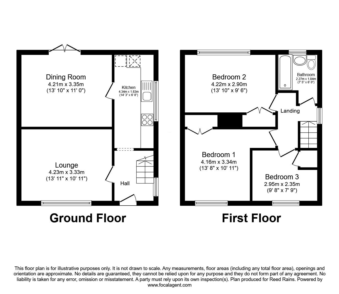 Floorplan of 3 bedroom Semi Detached House for sale, Harbour Farm Road, Hyde, Greater Manchester, SK14