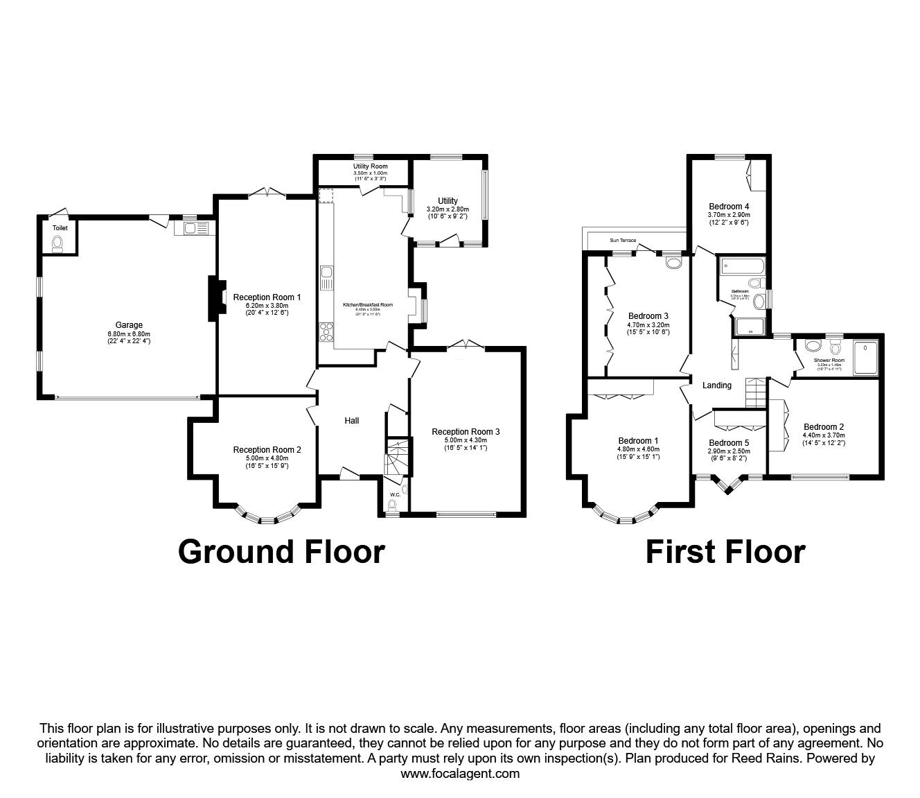 Floorplan of 5 bedroom Detached House for sale, Mottram Old Road, Stalybridge, Greater Manchester, SK15