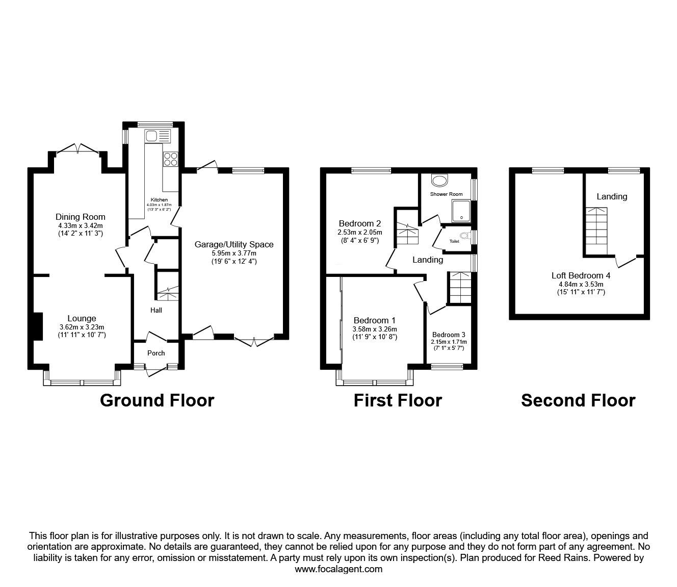 Floorplan of 4 bedroom Semi Detached House for sale, Warwick Grove, Audenshaw, Greater Manchester, M34