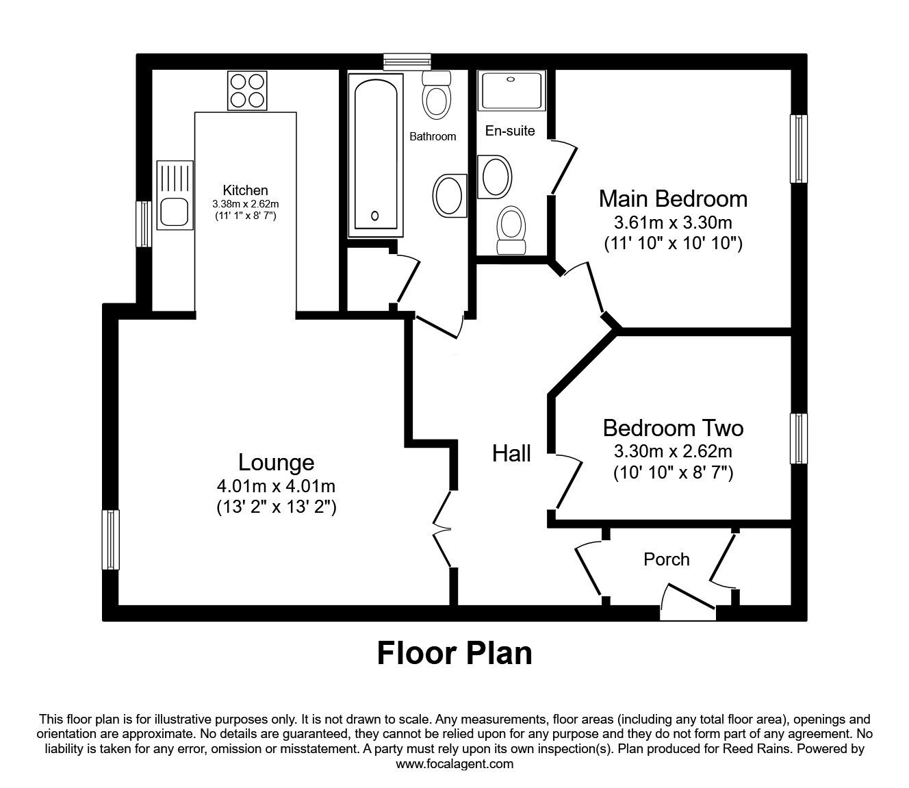 Floorplan of 2 bedroom Flat for sale, The Links, Hyde, Greater Manchester, SK14