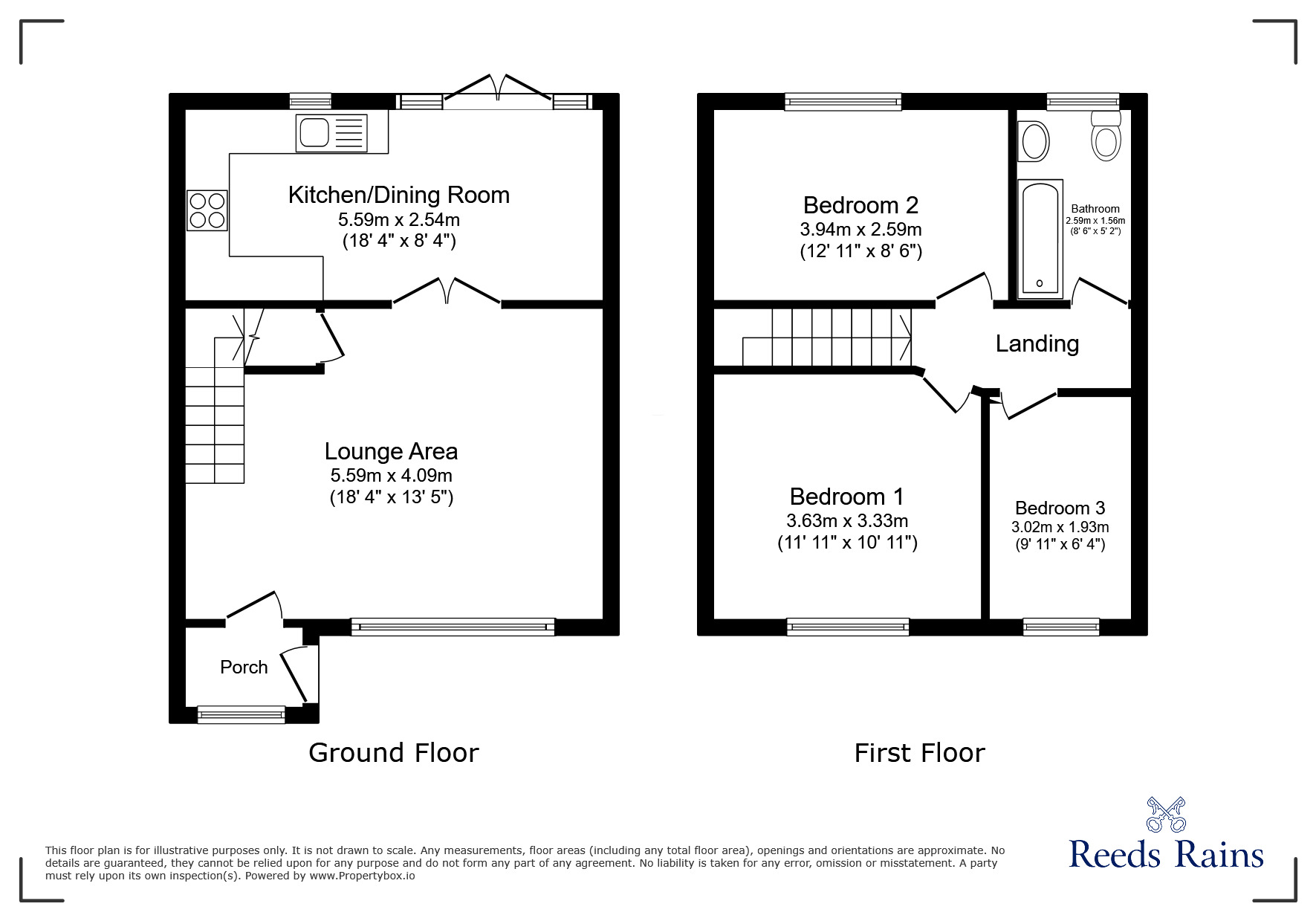 Floorplan of 3 bedroom Mid Terrace House for sale, Turner Street, Denton, Greater Manchester, M34