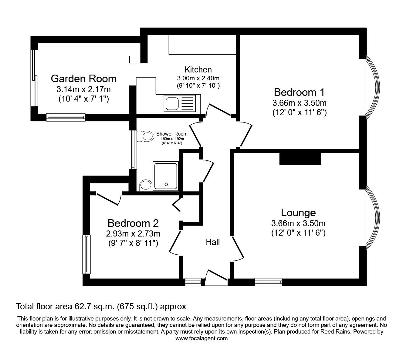 Floorplan of 2 bedroom Link Detached Bungalow for sale, Primrose Avenue, Hyde, Greater Manchester, SK14