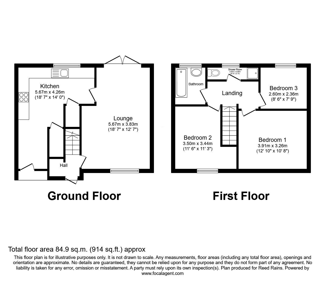Floorplan of 3 bedroom Mid Terrace House for sale, Hare Hill Road, Hyde, Greater Manchester, SK14