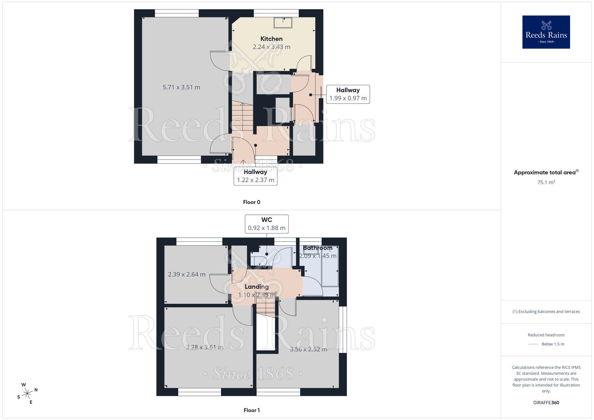Floorplan of 3 bedroom End Terrace House for sale, Hattersley Road West, Hyde, Greater Manchester, SK14