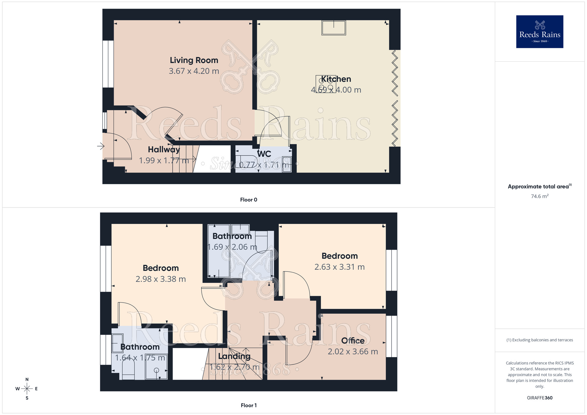 Floorplan of 3 bedroom Mid Terrace House for sale, Gregory Walk, Hyde, Greater Manchester, SK14