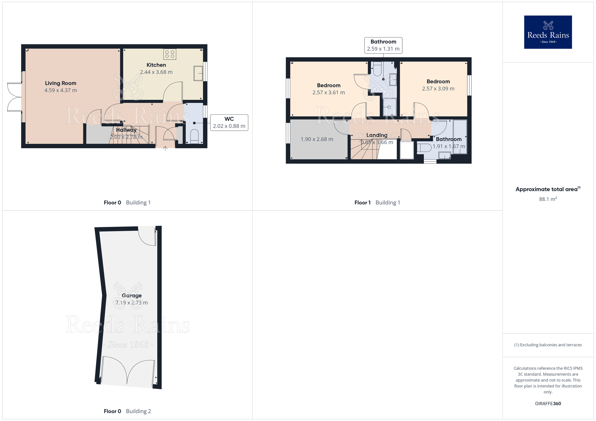 Floorplan of 3 bedroom Semi Detached House for sale, Oakfield Close, Hyde, Greater Manchester, SK14