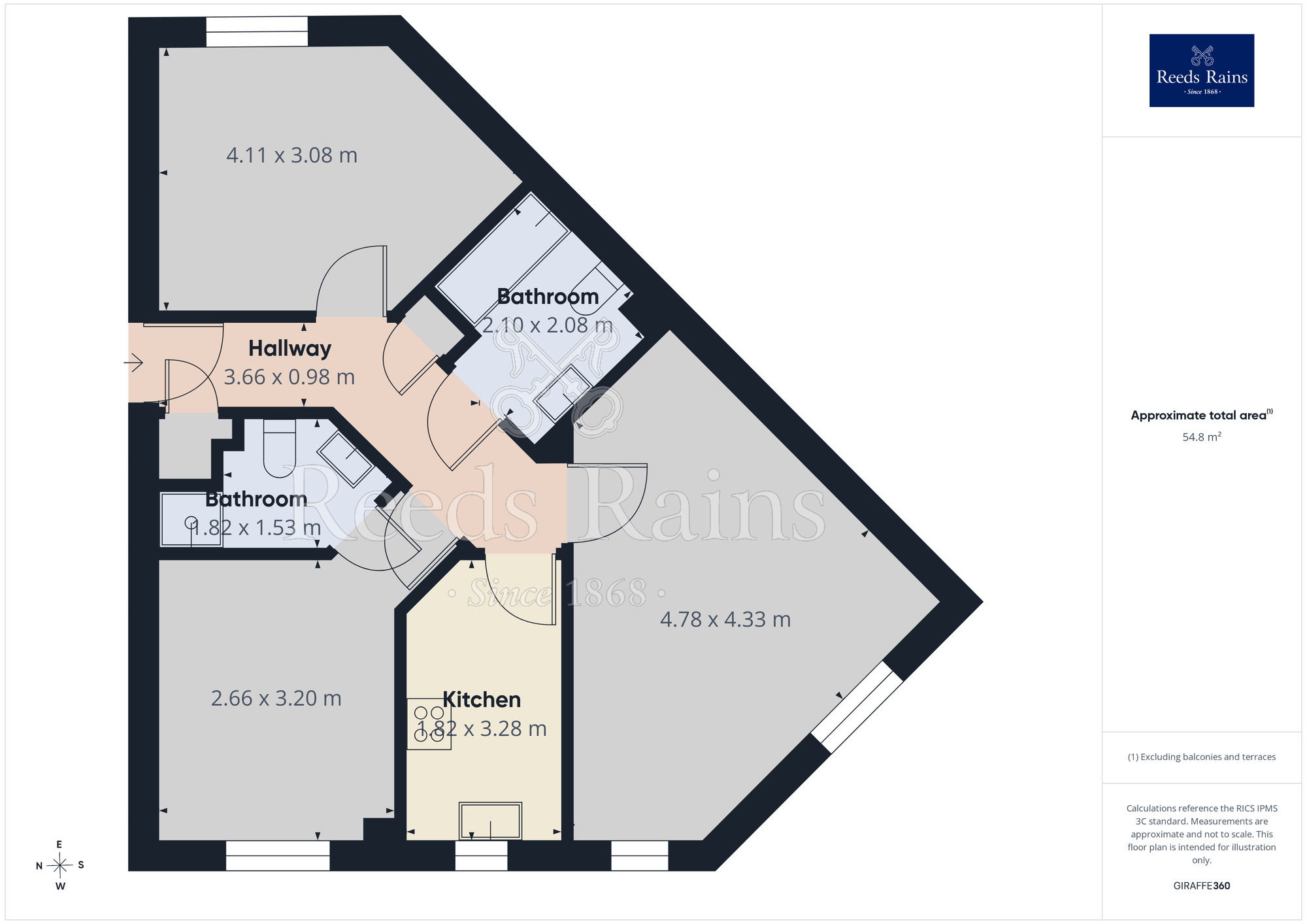 Floorplan of 2 bedroom Flat for sale, Windermere Road, Dukinfield, Greater Manchester, SK16