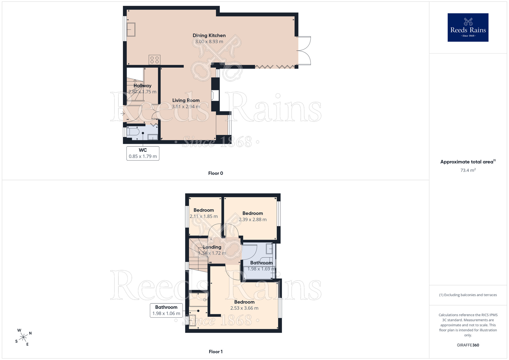 Floorplan of 3 bedroom Semi Detached House for sale, Beechfield Mews, Hyde, Greater Manchester, SK14