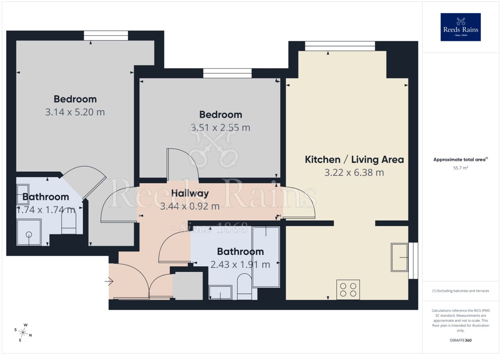 Floorplan of 2 bedroom Flat to rent, Palatine Street, Denton, Greater Manchester, M34