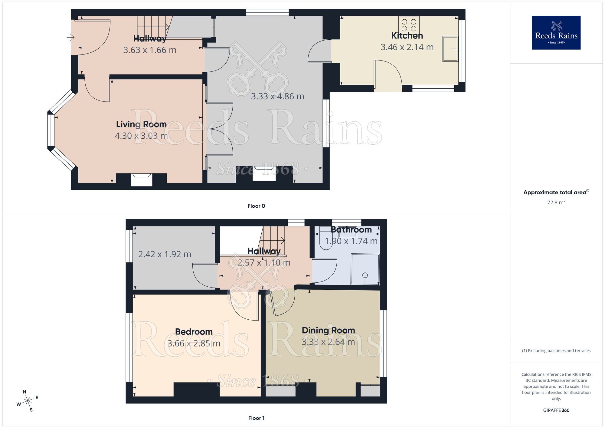 Floorplan of 3 bedroom Semi Detached House for sale, Cartwright Street, Hyde, Greater Manchester, SK14