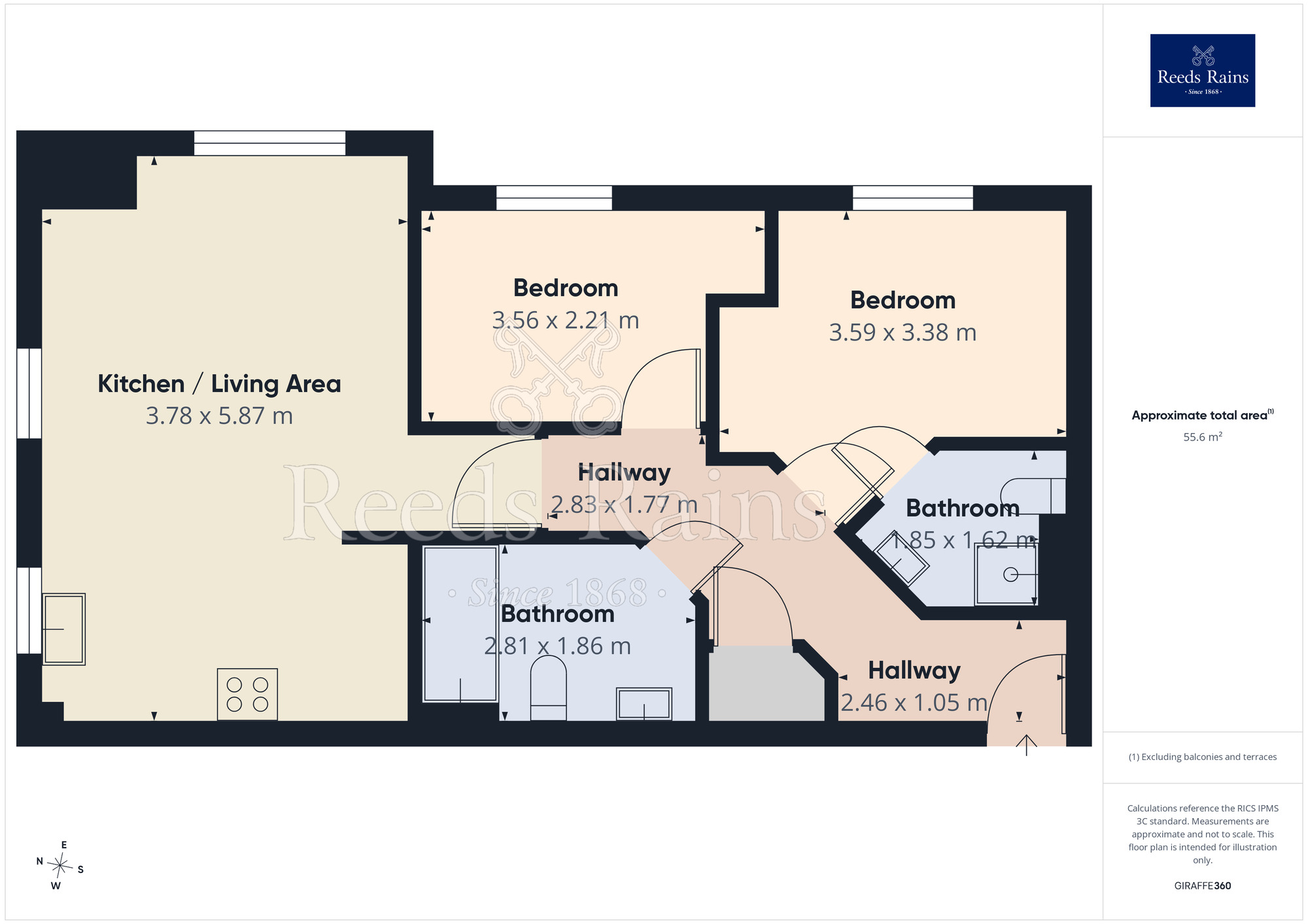 Floorplan of 2 bedroom Flat for sale, Guide Court, Audenshaw, Greater Manchester, M34