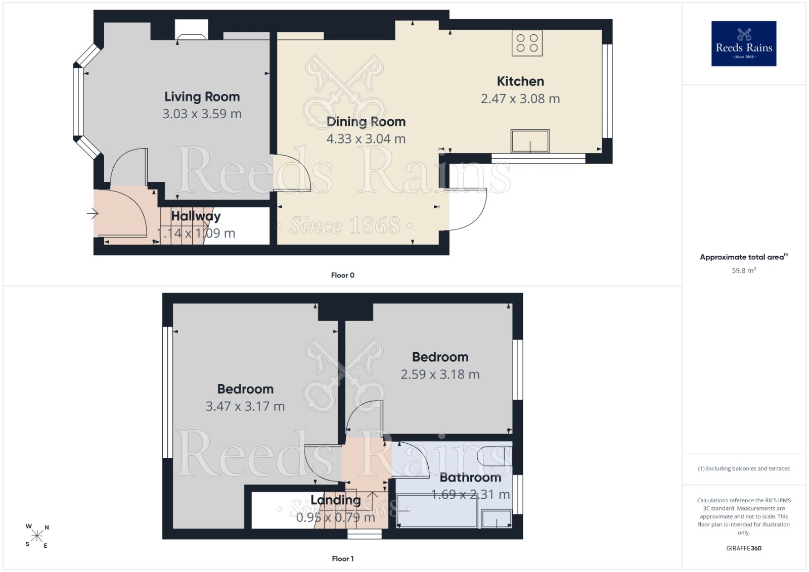 Floorplan of 2 bedroom Semi Detached House to rent, Moorfield Avenue, Denton, Greater Manchester, M34