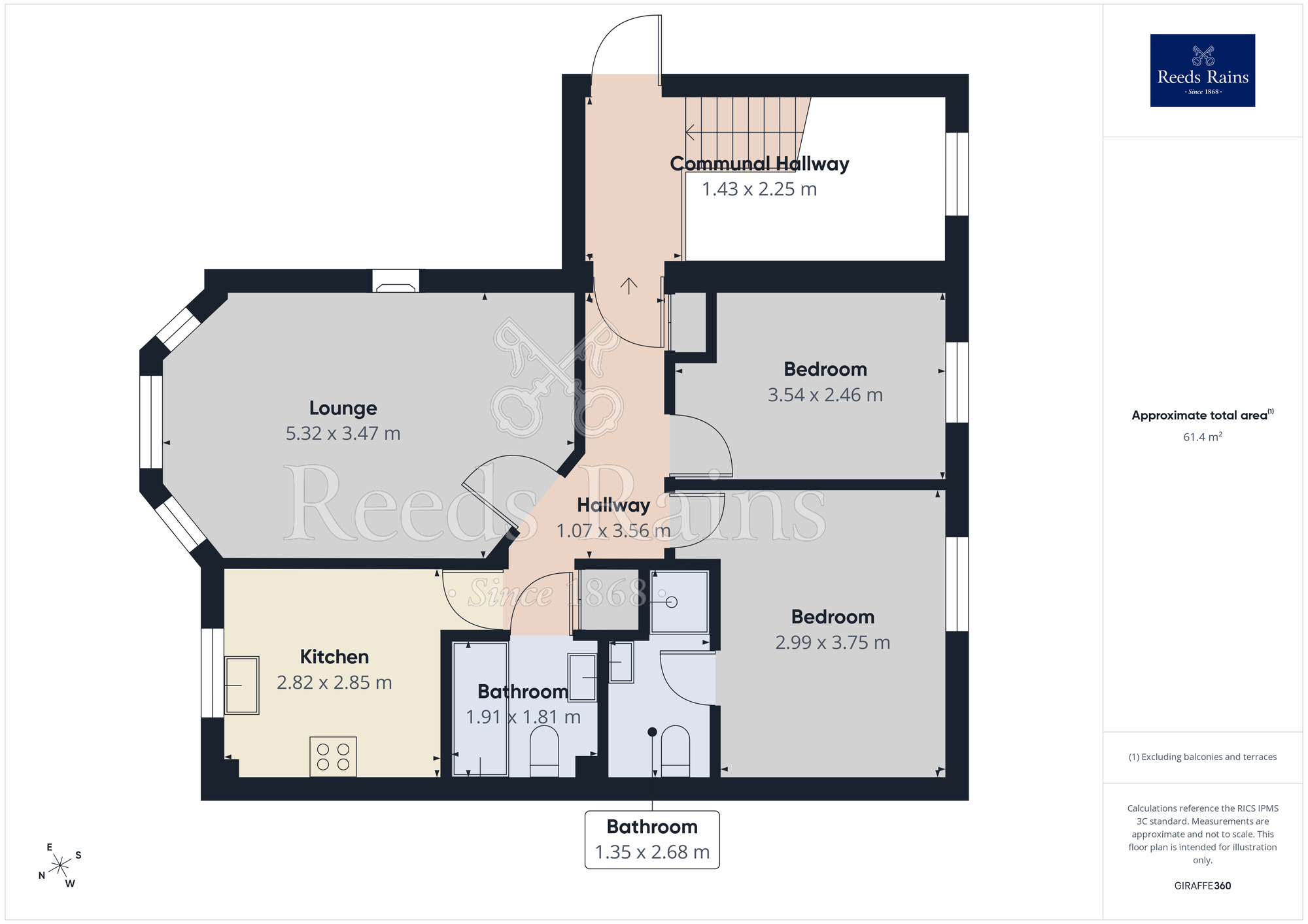 Floorplan of 2 bedroom Flat for sale, Brookhey, Hyde, Greater Manchester, SK14