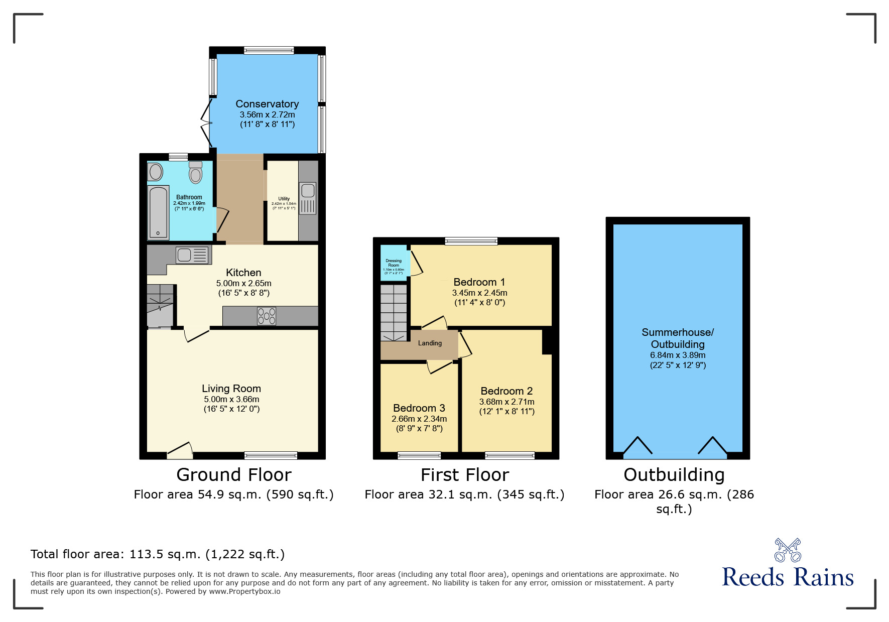 Floorplan of 3 bedroom Mid Terrace House for sale, Hainault Farm Cottages Hainault Roa, Little Heath, Romford, RM6