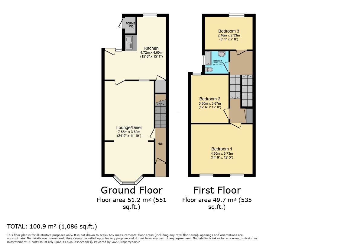 Floorplan of 3 bedroom Mid Terrace House for sale, Ley Street, Ilford, IG1