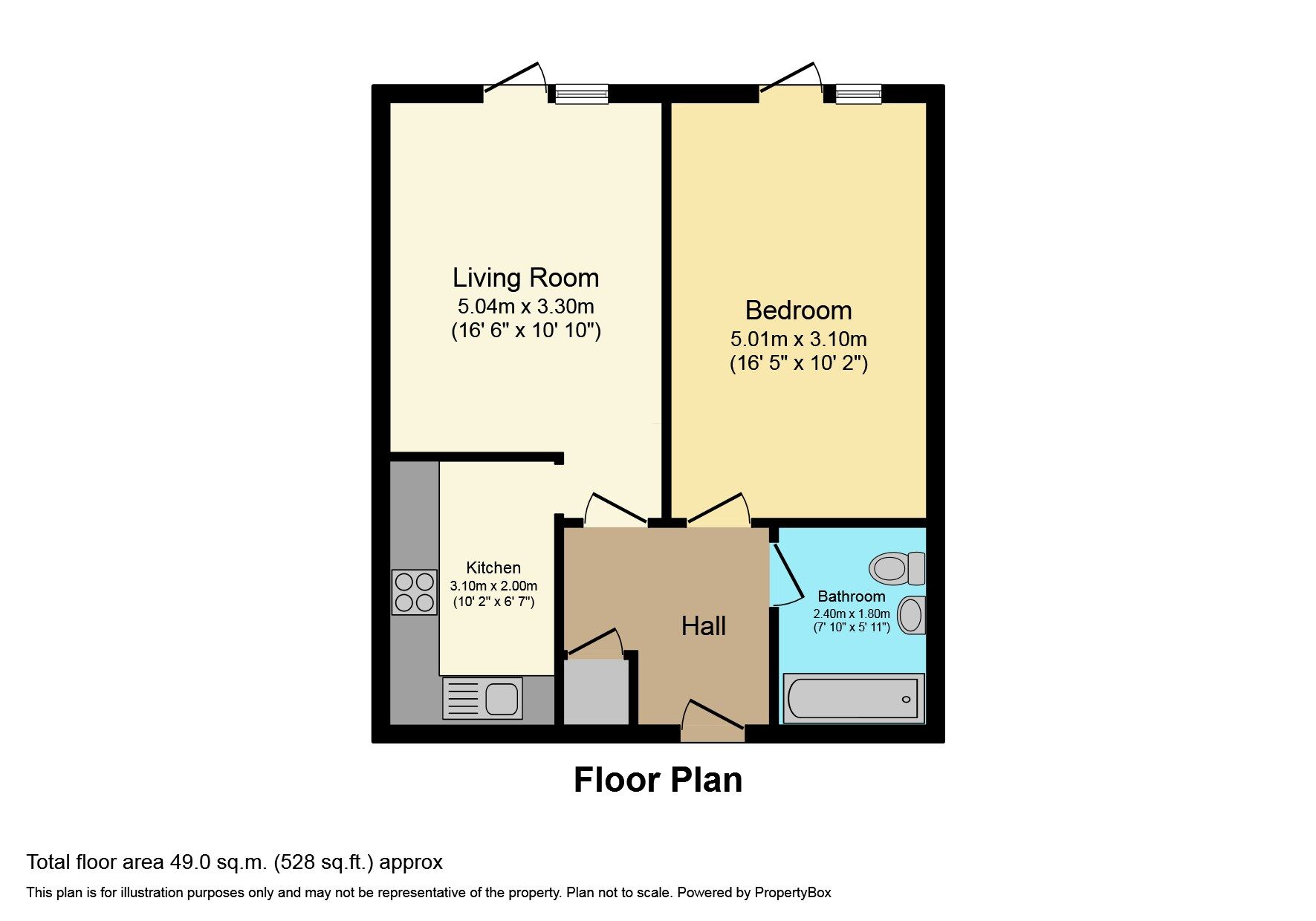 Floorplan of 1 bedroom  Flat for sale, Bramley Crescent, Ilford, IG2