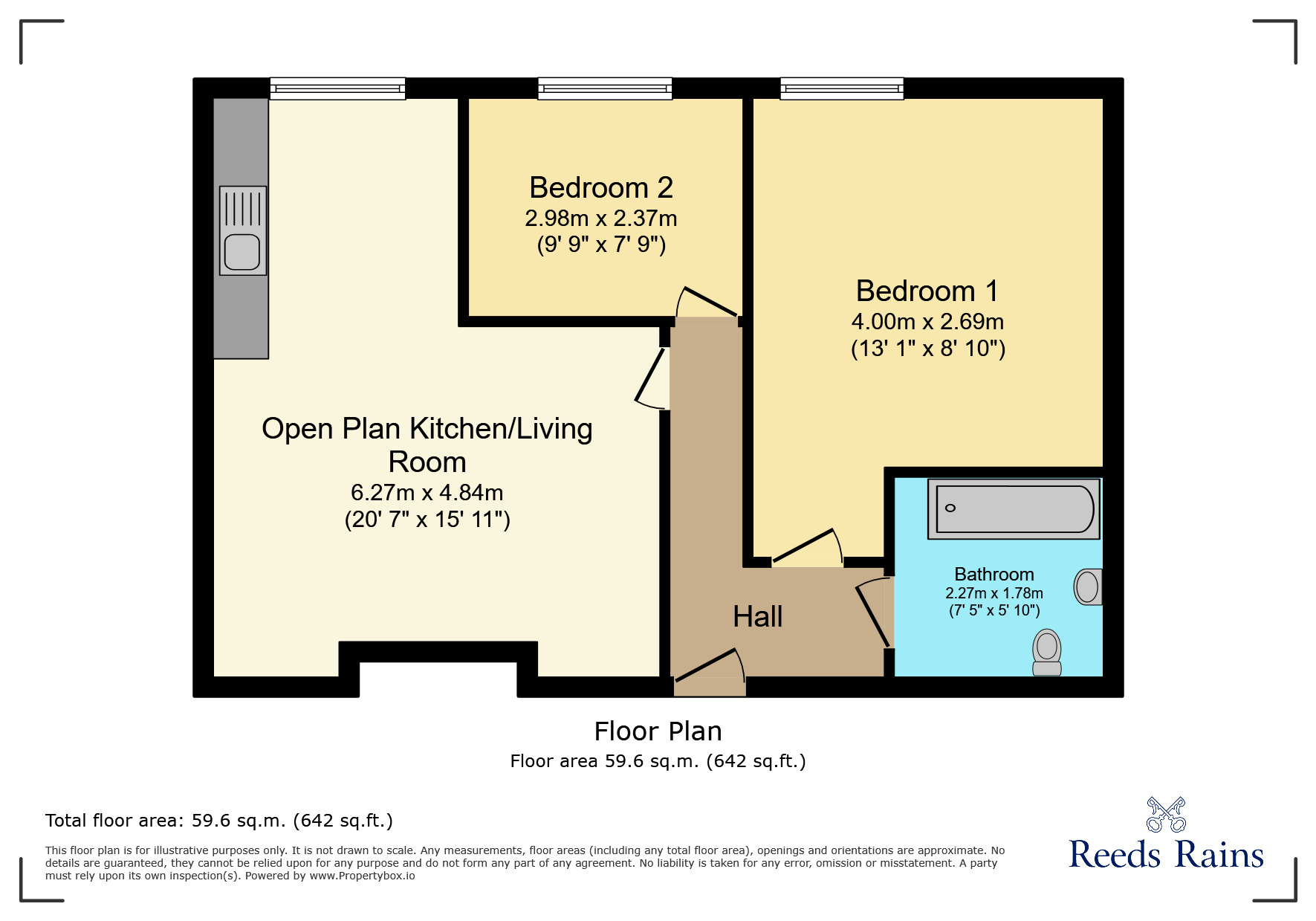 Floorplan of 2 bedroom Flat for sale, High Road, Ilford, IG1