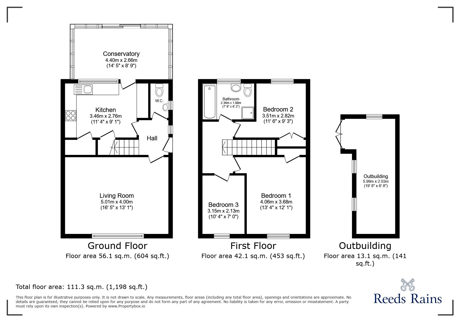 Floorplan of 3 bedroom End Terrace House for sale, Cardinal Drive, Ilford, IG6