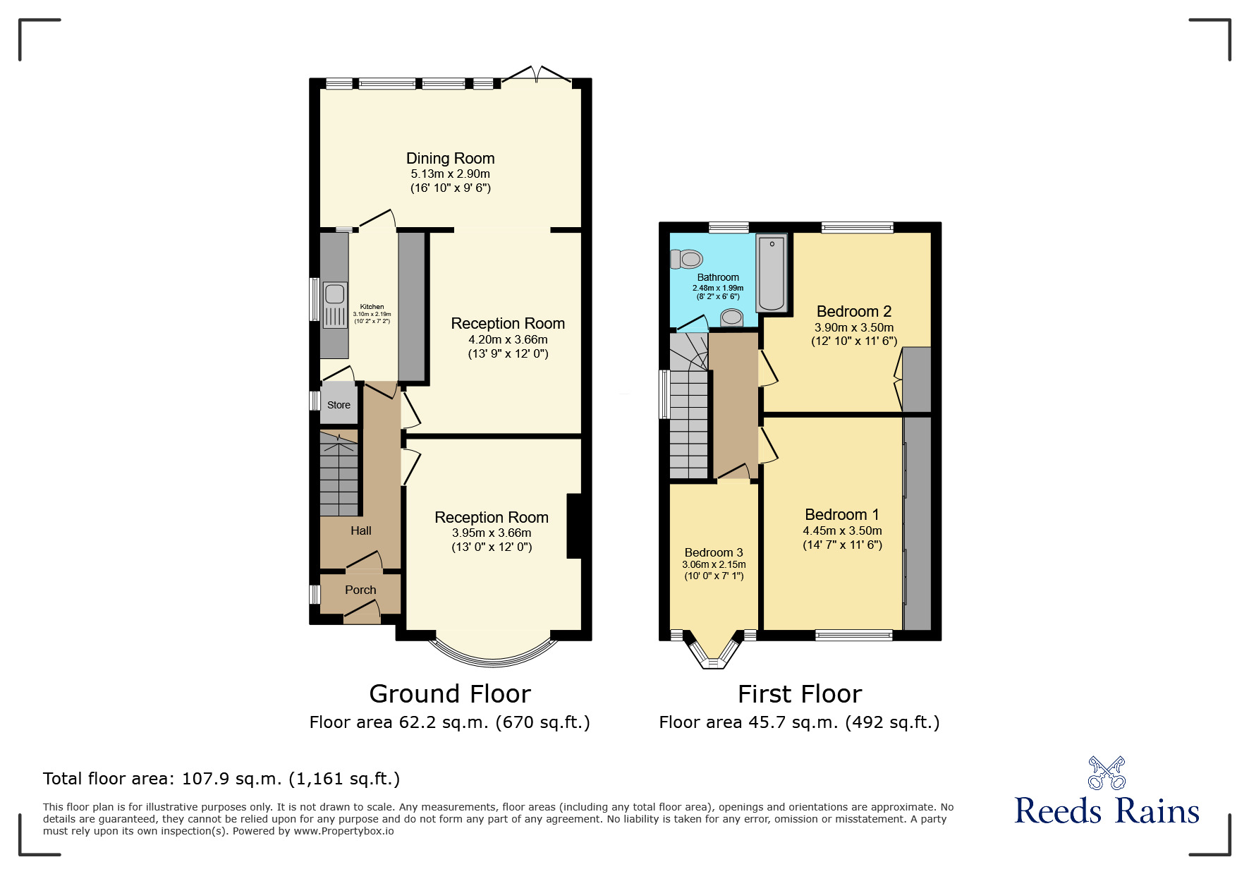 Floorplan of 3 bedroom Semi Detached House for sale, Katherine Gardens, Ilford, IG6