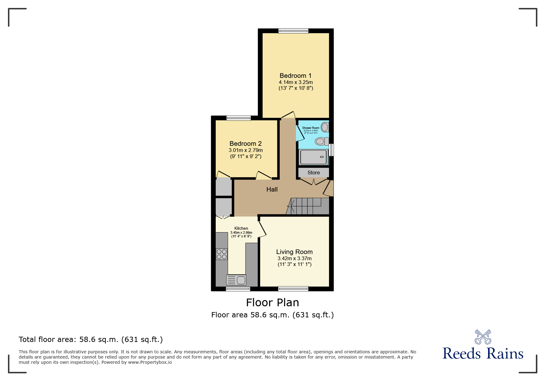 Floorplan of 2 bedroom  Flat for sale, Abbey Road, Ilford, IG2