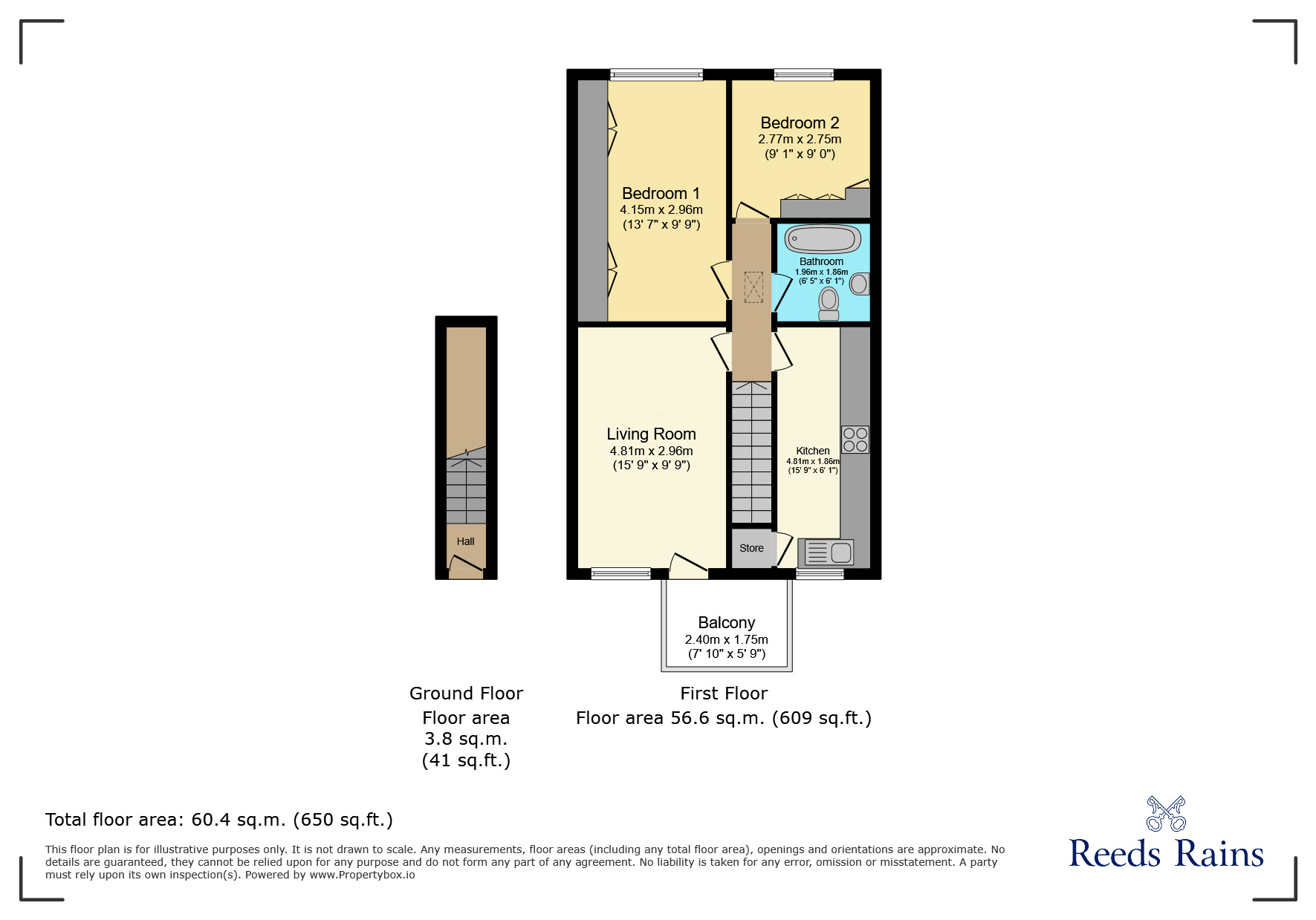 Floorplan of 2 bedroom  Flat for sale, St. Peters Close, Ilford, IG2