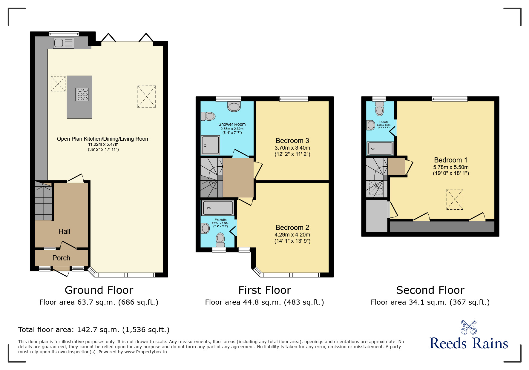 Floorplan of 3 bedroom Mid Terrace House for sale, Headley Drive, Ilford, IG2