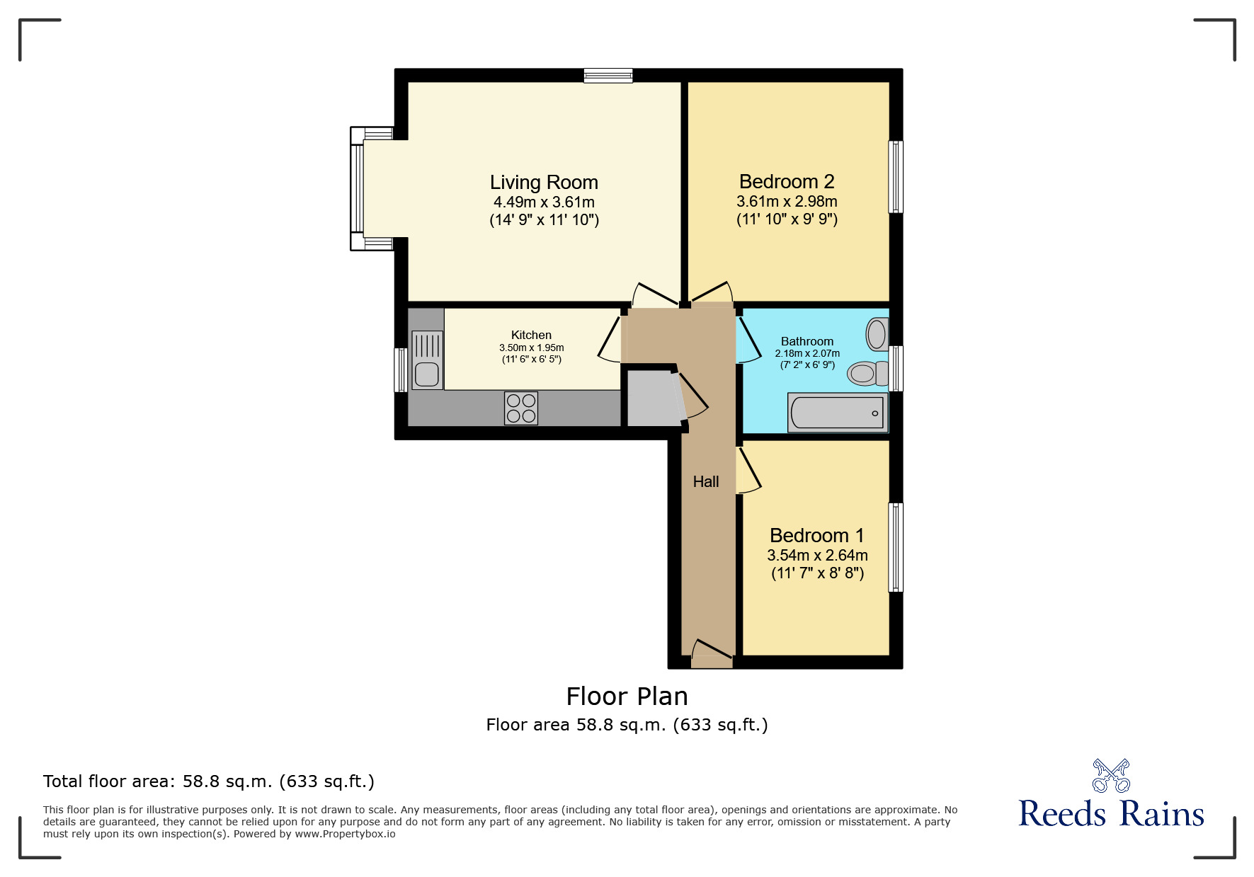 Floorplan of 2 bedroom Flat for sale, Bluebell Way, Ilford, IG1