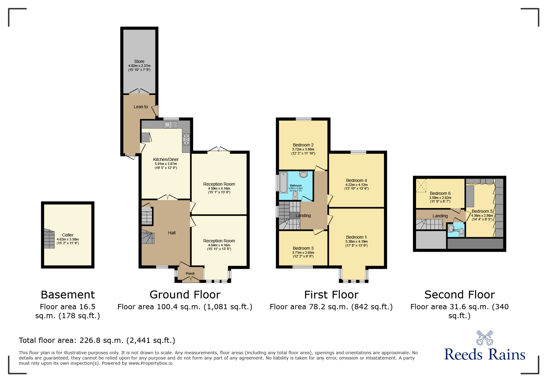 Floorplan of 6 bedroom Semi Detached House for sale, Redcliffe Gardens, Ilford, IG1