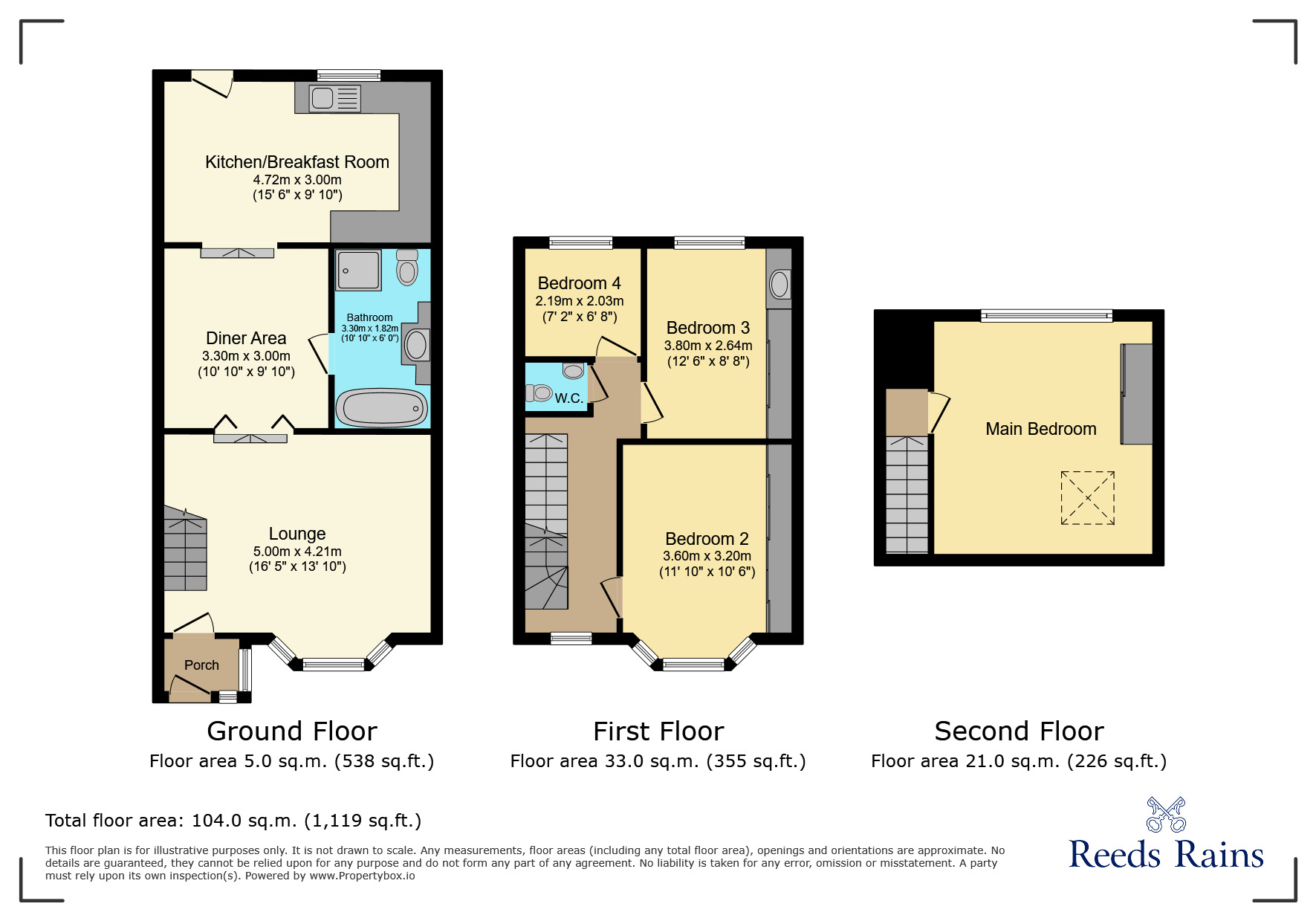 Floorplan of 4 bedroom Mid Terrace House for sale, Warren Road, Ilford, IG6