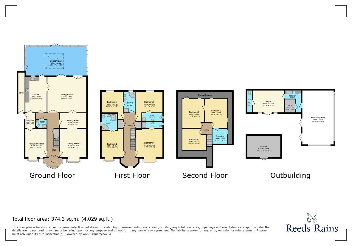 Floorplan of 7 bedroom Detached House for sale, Tomswood Road, Chigwell, Essex, IG7