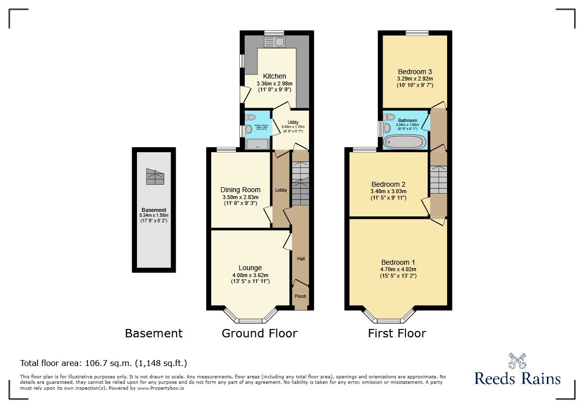 Floorplan of 3 bedroom Mid Terrace House for sale, Richmond Road, Ilford, IG1