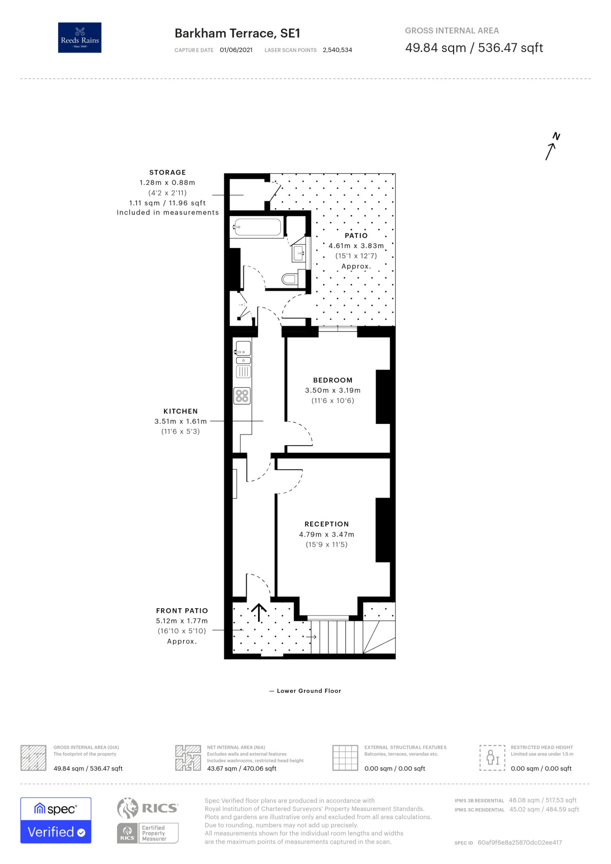 Floorplan of 1 bedroom Flat to rent, Barkham Terrace, London, SE1
