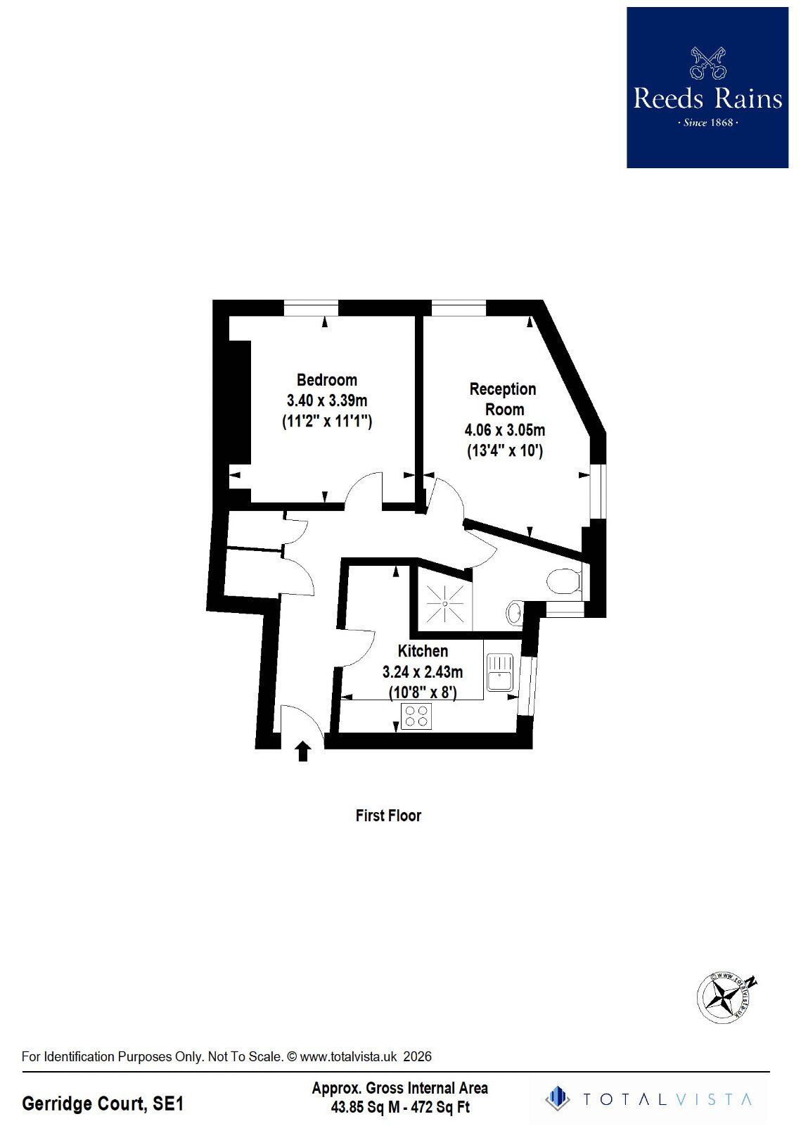 Floorplan of 1 bedroom Flat to rent, Gerridge Street, London, SE1