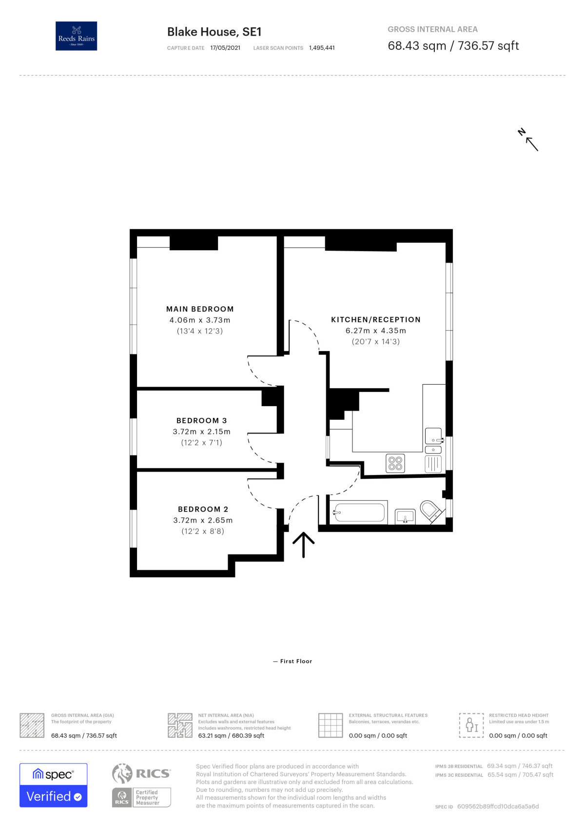 Floorplan of 3 bedroom  Flat to rent, Hercules Road, London, SE1
