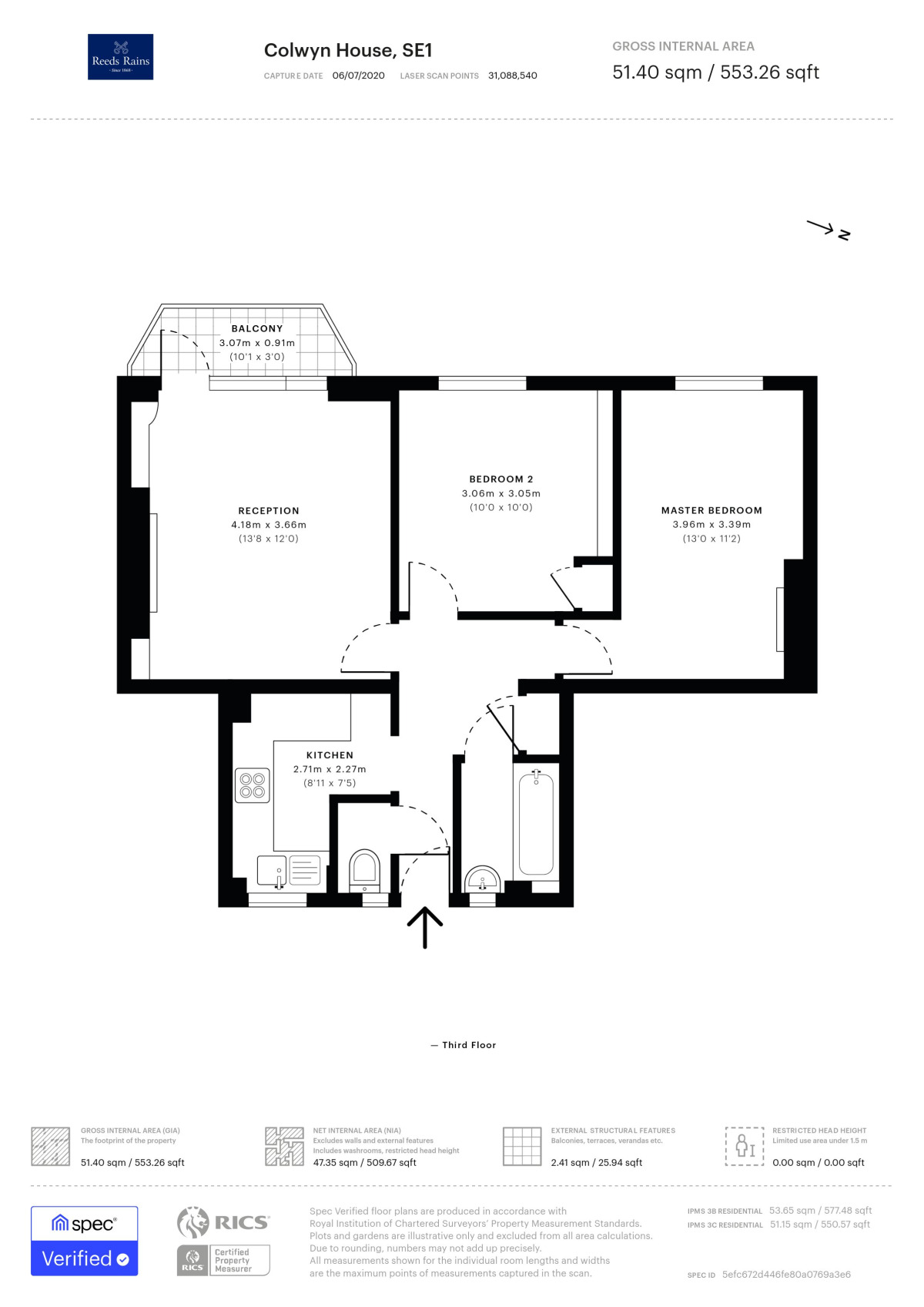 Floorplan of 2 bedroom  Flat to rent, Hercules Road, London, SE1