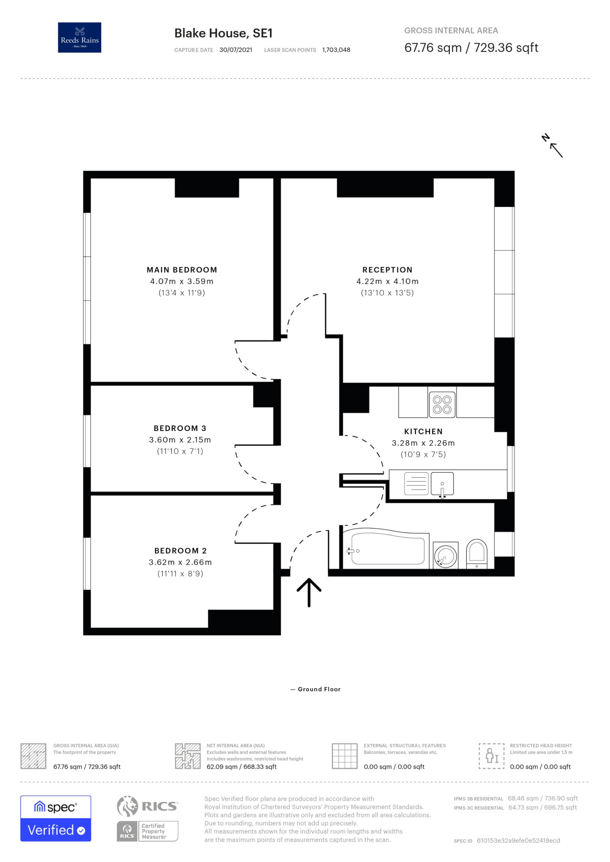 Floorplan of 3 bedroom  Flat to rent, Hercules Road, London, SE1