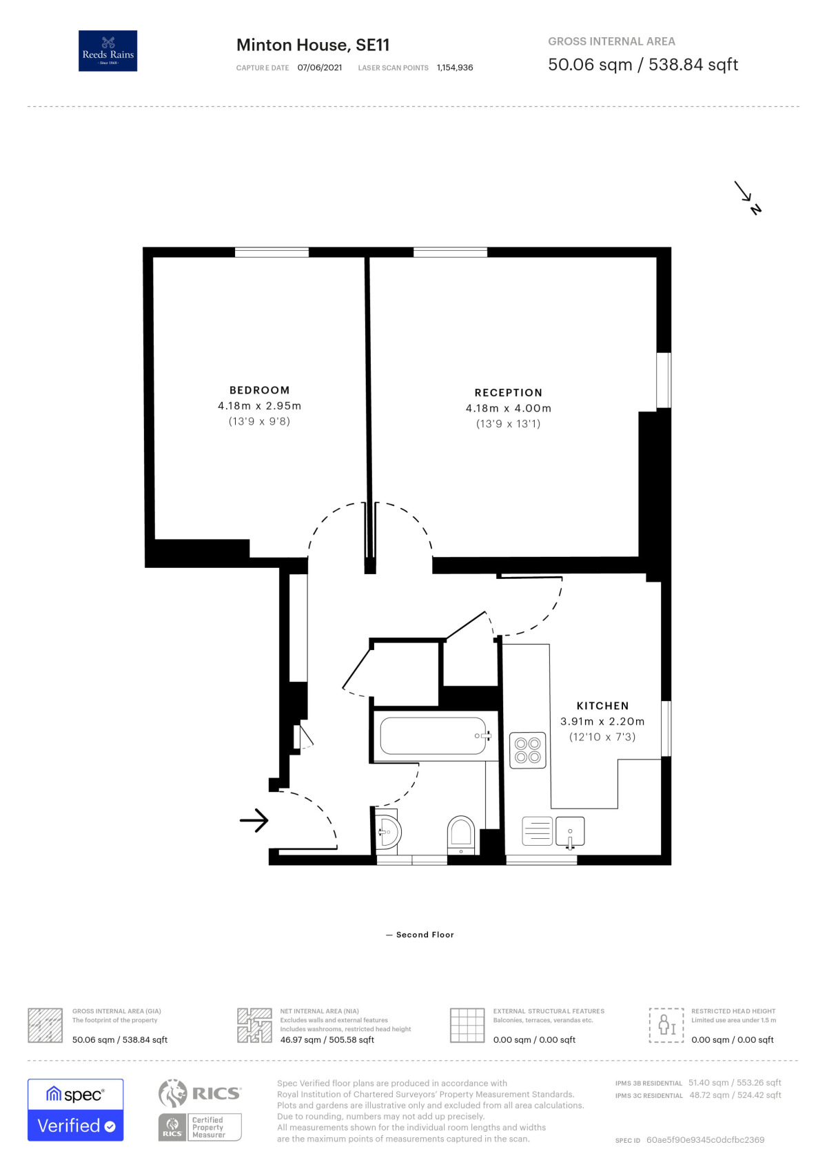 Floorplan of 1 bedroom Flat to rent, Walnut Tree Walk, London, SE11