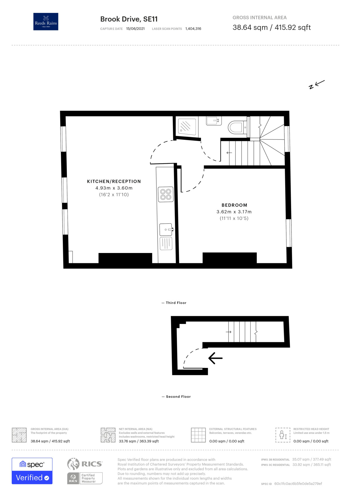 Floorplan of 1 bedroom Flat to rent, Brook Drive, London, SE11