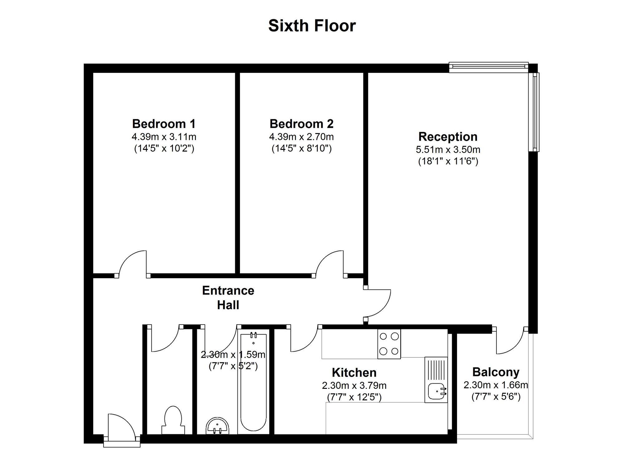 Floorplan of 2 bedroom Flat to rent, Webber Street, London, SE1