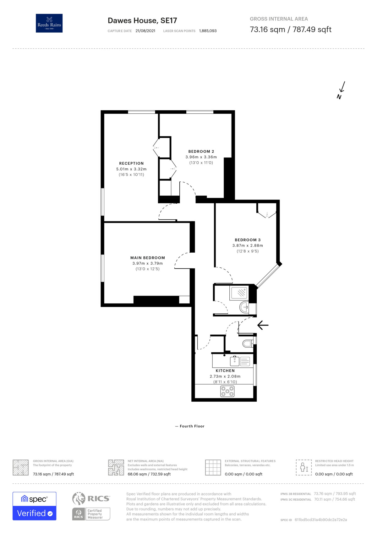 Floorplan of 3 bedroom  Flat to rent, Orb Street, London, SE17