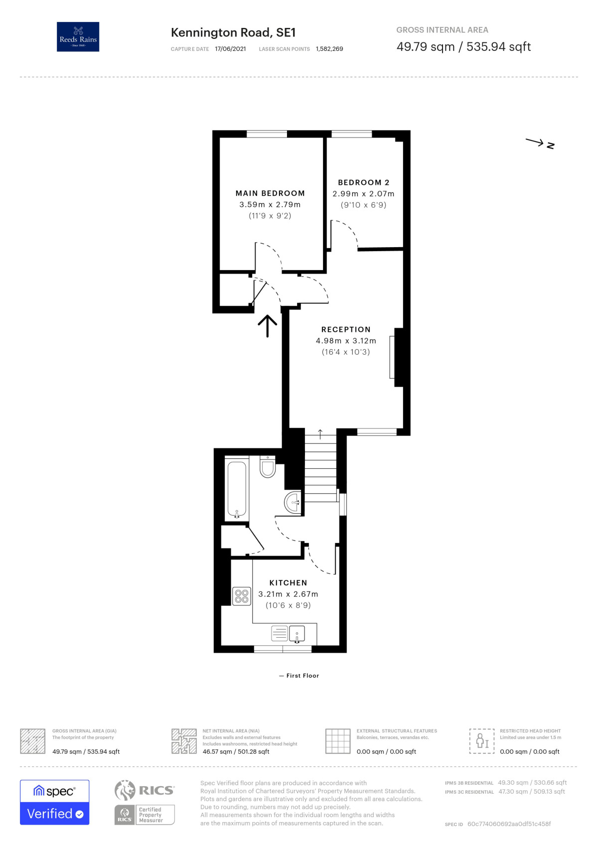 Floorplan of 2 bedroom  Flat to rent, Kennington Road, London, SE1