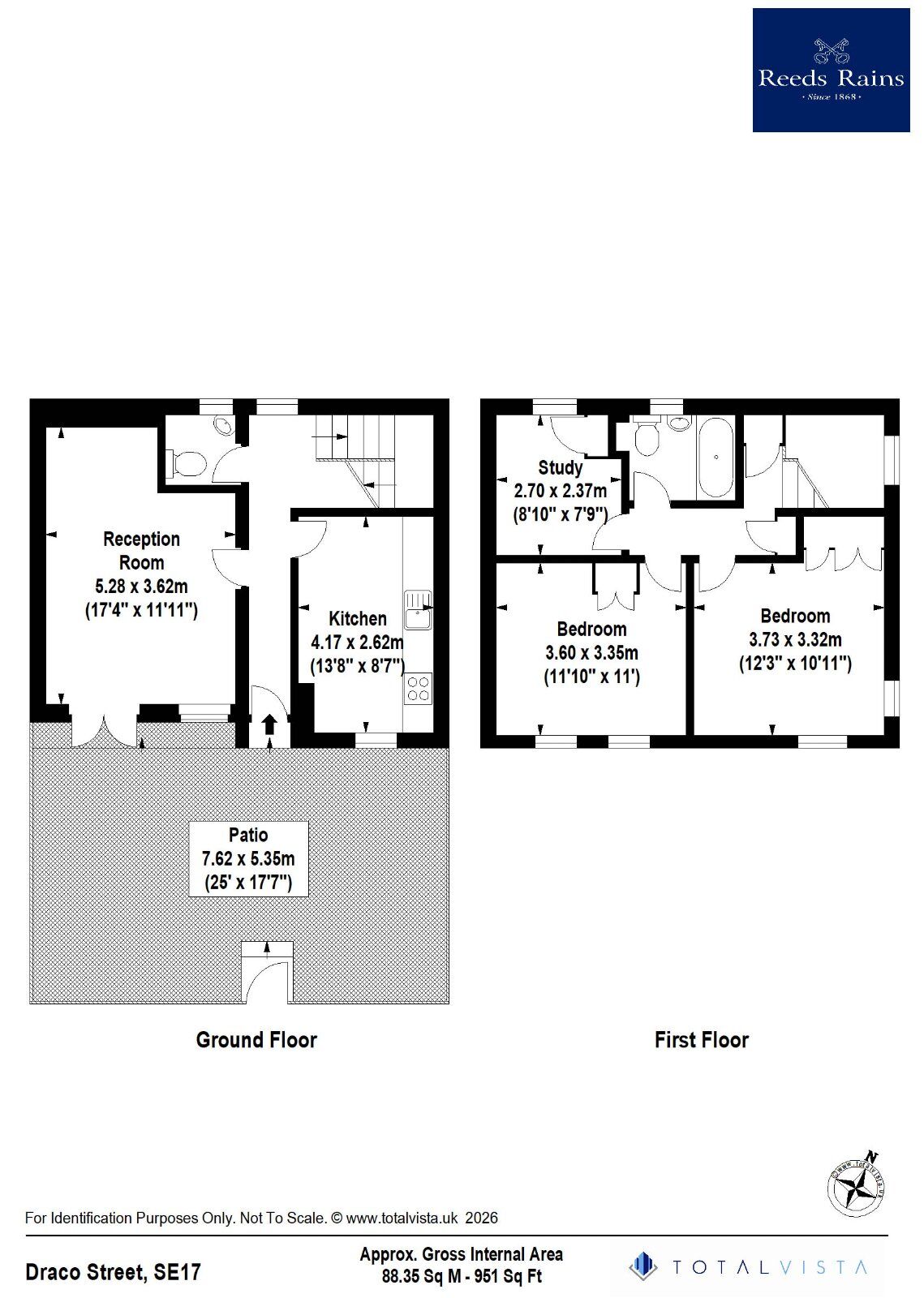 Floorplan of 2 bedroom House to rent, Draco Street, London, SE17