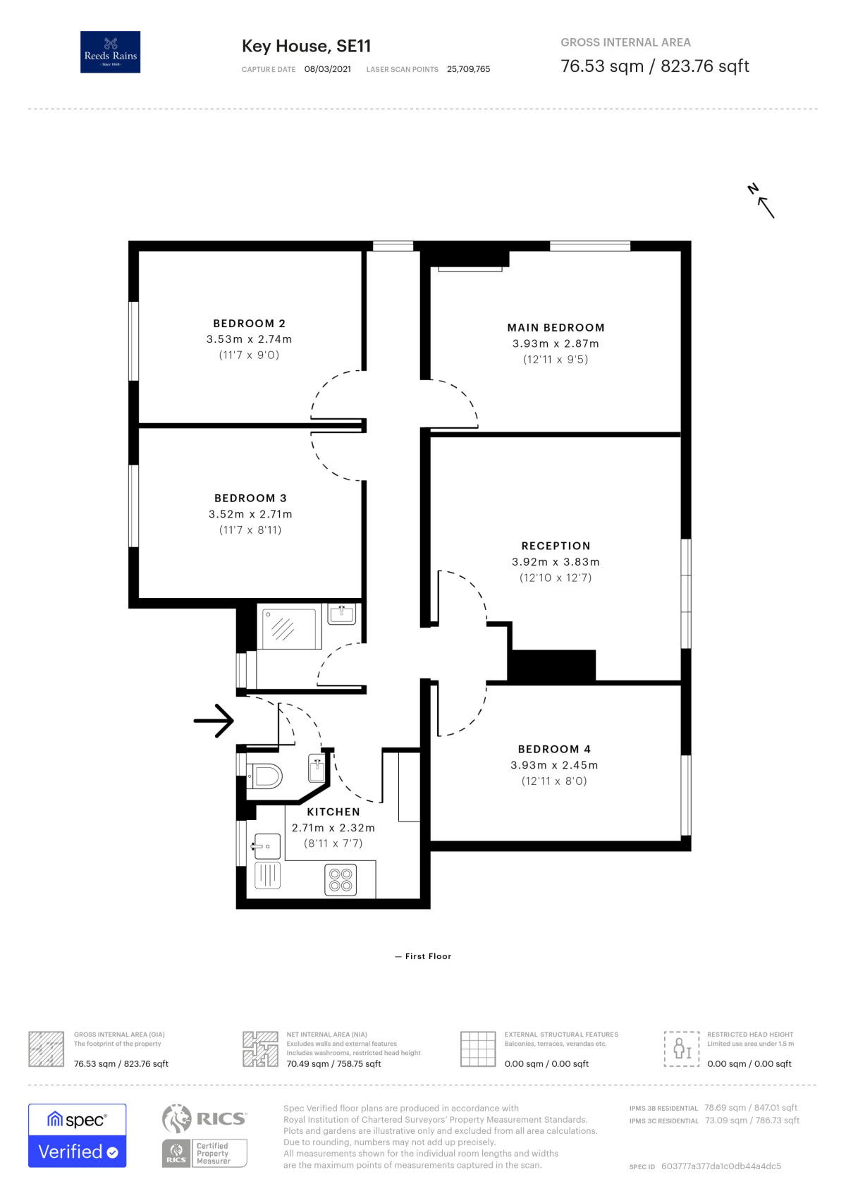 Floorplan of 4 bedroom  Flat to rent, Bowling Green Street, London, SE11